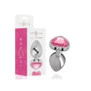 Intense Aluminum Metal Anal Plug Pink Heart Size S