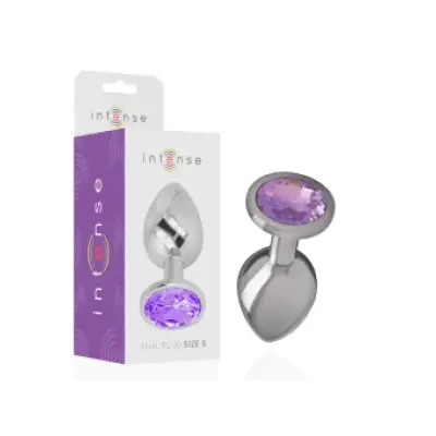 Intense Aluminum Metal Anal Plug With Violet Crystal Size L