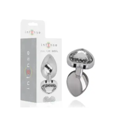 Intense Anal Plug Metal Aluminum White Heart Size L
