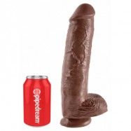 KING COCK 11 INCH W/ BALLS BROWN