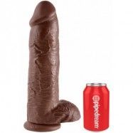 KING COCK 12 INCH W/ BALLS BROWN