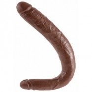 KING COCK 16 INCH TAPERED DOUBLE BROWN - dubbel dildo