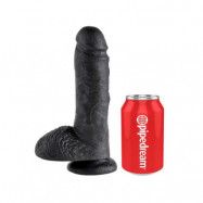 King Cock 20cm with Balls - Black