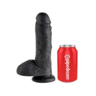 King Cock 20cm with Balls - Black