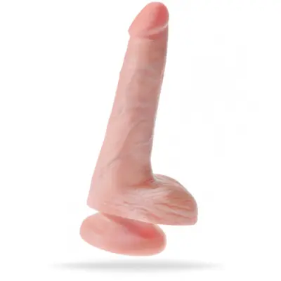 King Cock 6 Inch With Balls (Färg: Ljusbrun)