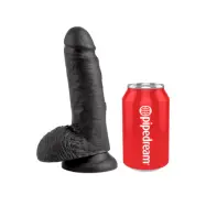 KING COCK 7 INCH W/ BALLS BLACK DILDO 18cm