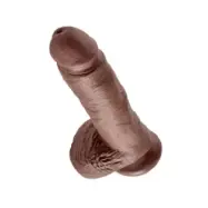 King Cock 8" Cock Brown With Balls 20.3 Cm