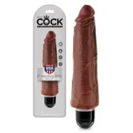 KING COCK 8''VIBR STIFFY BROWN