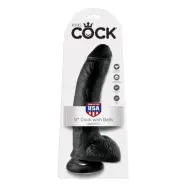 KING COCK 9 INCH W/ BALLS BLACK DILDO