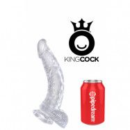 King Cock Clear Böjd Dildo 21 cm