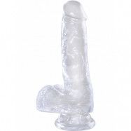 King Cock Clear: Dildo with Balls, 18 cm, transparent