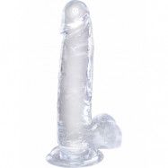 King Cock Clear: Dildo with Balls, 20 cm, transparent