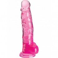 King Cock Clear: Dildo with Balls, 22 cm, rosa