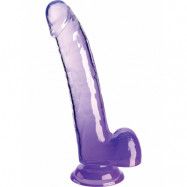 King Cock Clear: Dildo with Balls, 25 cm, lila