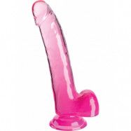 King Cock Clear: Dildo with Balls, 25 cm, rosa