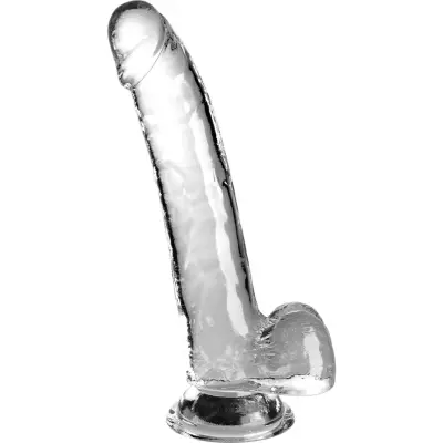King Cock Clear: Dildo with Balls, 25 cm, transparent