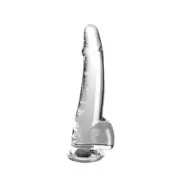 King Cock Clear Dildo With Testicles 19 Cm Transparent