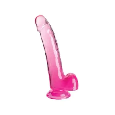 King Cock Clear Dildo With Testicles 20.3 Cm Pink