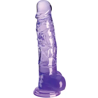 King Cock Clear With Balls Purple 20 cm
