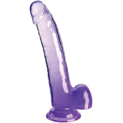 King Cock Clear With Balls Purple 23 cm
