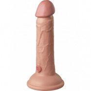 King Cock Elite: Dual Density Silicone Cock, 18 cm, ljus