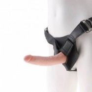 King Cock Harness med Dildo 18 cm - Nude