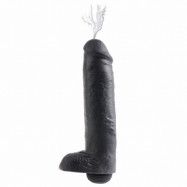 King Cock Realistisk Sprutdildo 28 cm - Svart