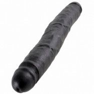 King Cock Slim Dubbeldildo 30 cm - Svart