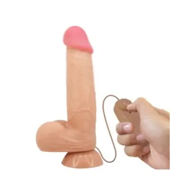 Pretty Love Sliding Skin Series Realistic Dildo With Sliding Skin Suction Cup Remote Control Flesh 21.8 Cm