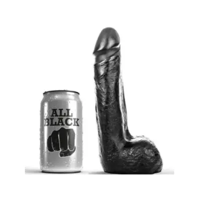 All Black Soft Black Realistic Dildo 20 Cm