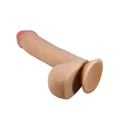 Pretty Love Sliding Skin Series Realistic Dildo With Sliding Skin Suction Cup Flesh 23.4 Cm