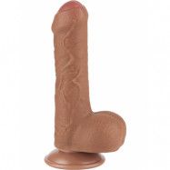 LoveToy: Sliding-Skin Dildo, 18 cm, brun