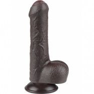 LoveToy: Sliding-Skin Dildo, 18 cm, mörk