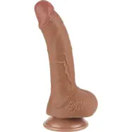 LoveToy: Sliding-Skin Dildo, 19.5 cm, brun