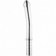 Mega Stainless Steel Slightly Curved Dildo - Silver