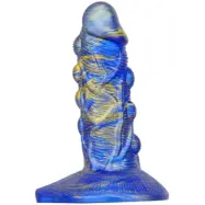 Metallic Fantasy Dildo Bulstrix Blue/Gold 18 cm