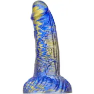Metallic Fantasy Dildo Gentax Blue/Gold 18,5 cm