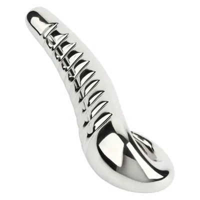 Mr Steel: Devil's Tongue Dildo, silver