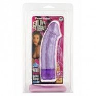 PEARL SHINE 6.5" VIBRATOR PURPLE DILDO - ingår en satin väska