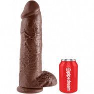 King Cock: Realistic Dildo with Balls, 31 cm, mörk