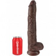 King Cock: Cock with Balls, 38 cm, brun