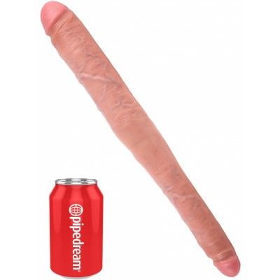 King Cock: Tapered Double Dildo, 41 cm, ljus