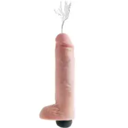 King Cock: Squirting Cock with Balls, 25 cm, ljus