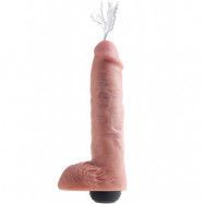 King Cock: Squirting Cock with Balls, 26 cm, ljus