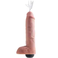 King Cock: Squirting Cock with Balls, 26 cm, ljus