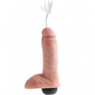 King Cock: Squirting Cock with Balls, 20 cm, ljus