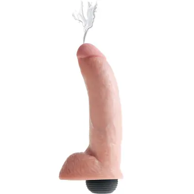King Cock: Squirting Cock with Balls, 23 cm, ljus