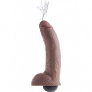 King Cock: Squirting Cock with Balls, 23 cm, mörk