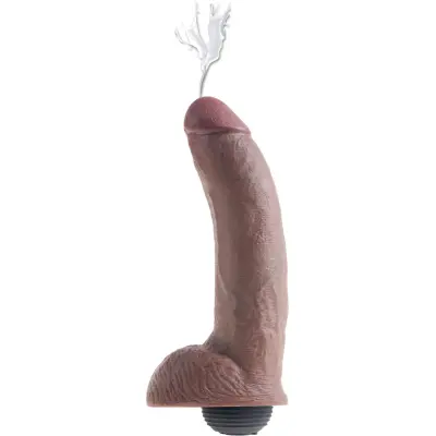 King Cock: Squirting Cock with Balls, 23 cm, mörk