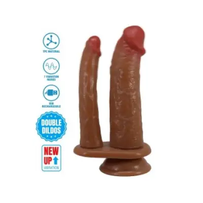 Pretty Love Hulbert Double Realistic Dildo With Vibration Mulato